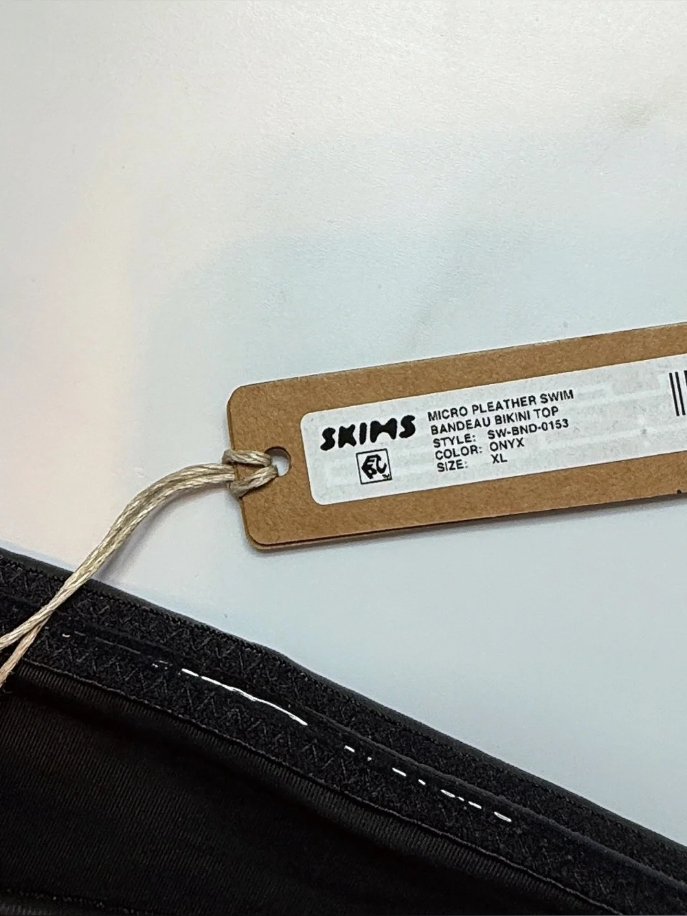 NWT Skims Faux Leather Swim Micro Bandeau Top